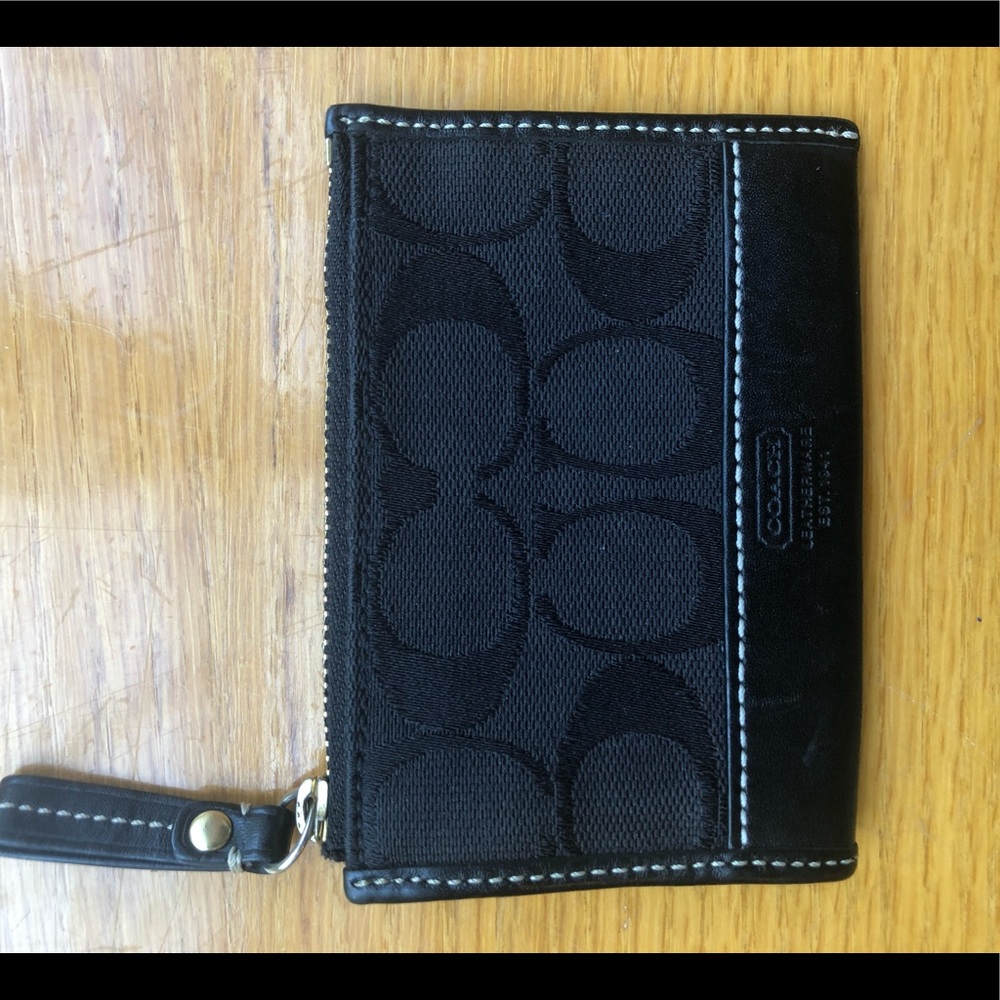 Coach black wristlet